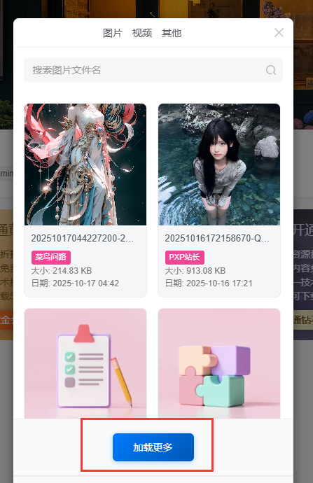 子比主题用户媒体管理插件 – 优化升级版-小P的个人笔记